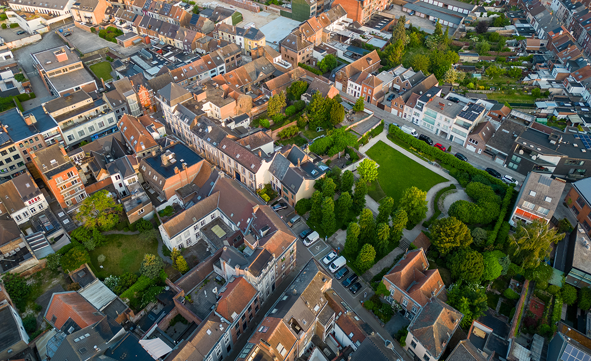 Aerial view of Halle